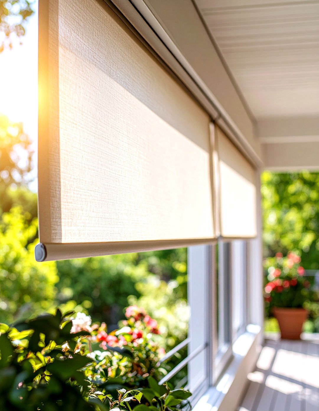Retractable Roller Shades - 30 porch privacy ideas