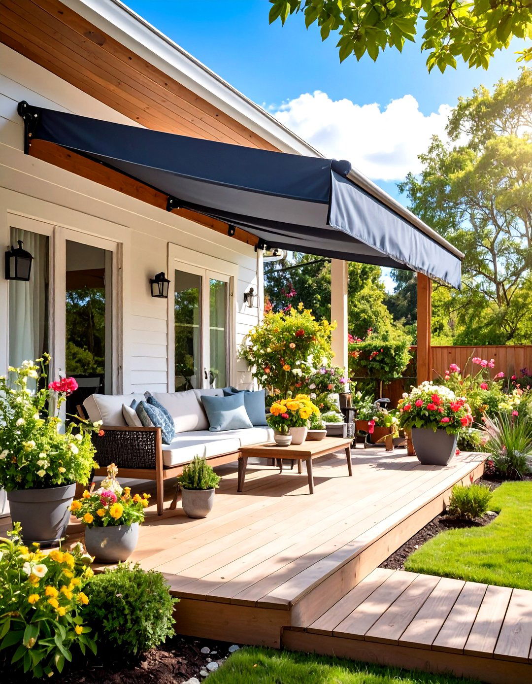 Retractable Side Awnings - 30 porch privacy ideas