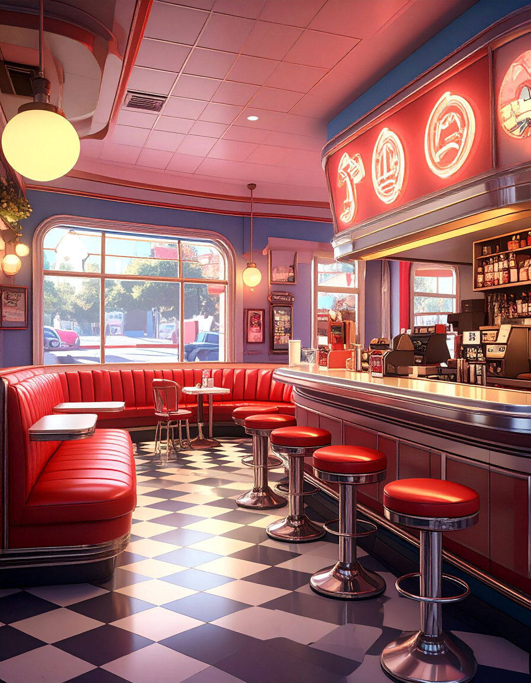 Retro American Diner Cafe - 30 cafe interior design ideas