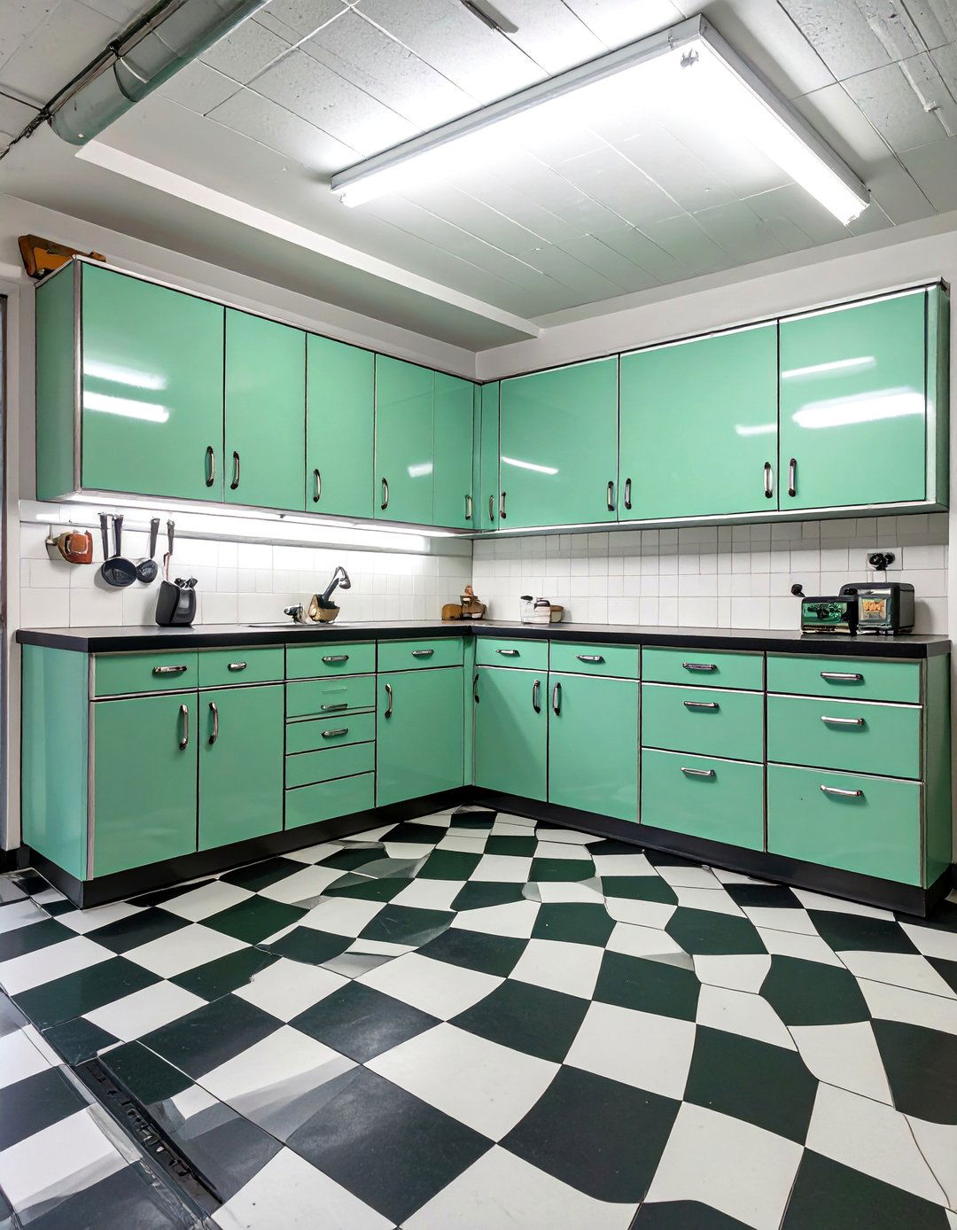 Retro Inspired Garage Cabinets - 30 garage cabinets ideas