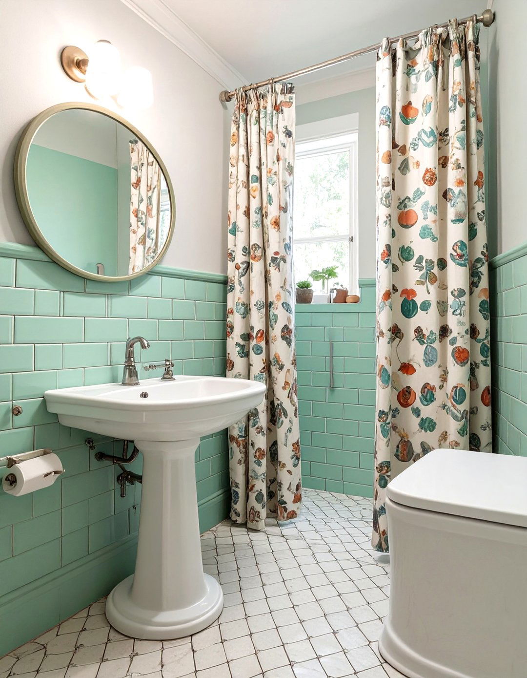 Retro Pastel Small Bathroom - 30 cheap bathroom ideas for small bathrooms