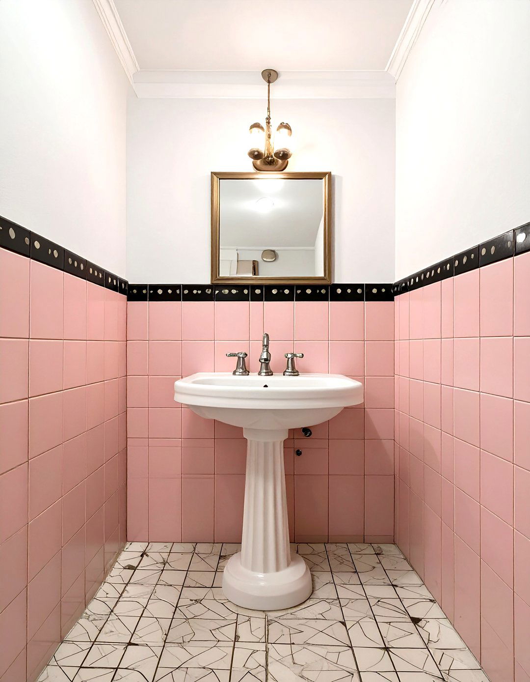 Retro Pink Tiled Bathroom