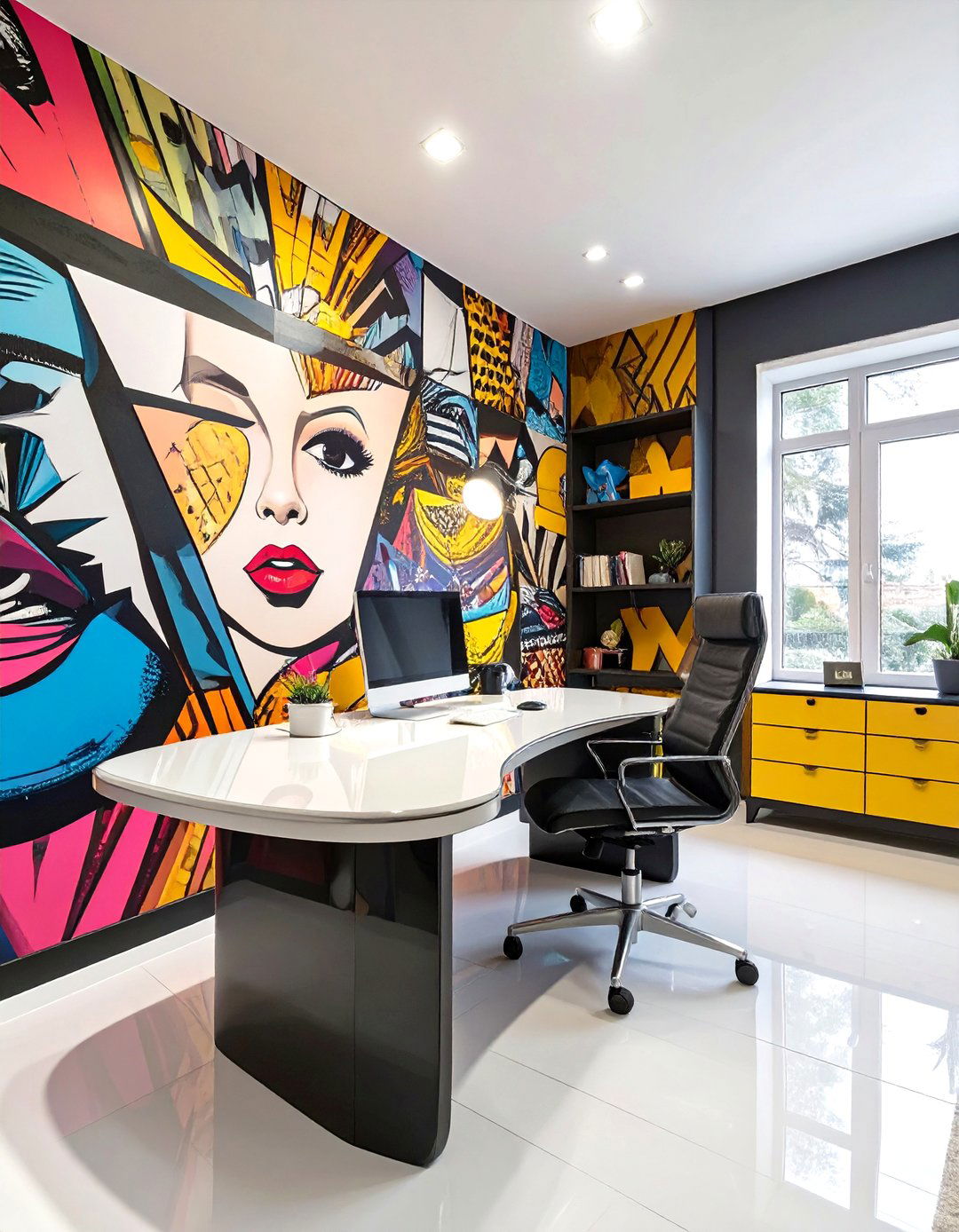 Retro Pop Art Home Office - 30 home office decorating ideas