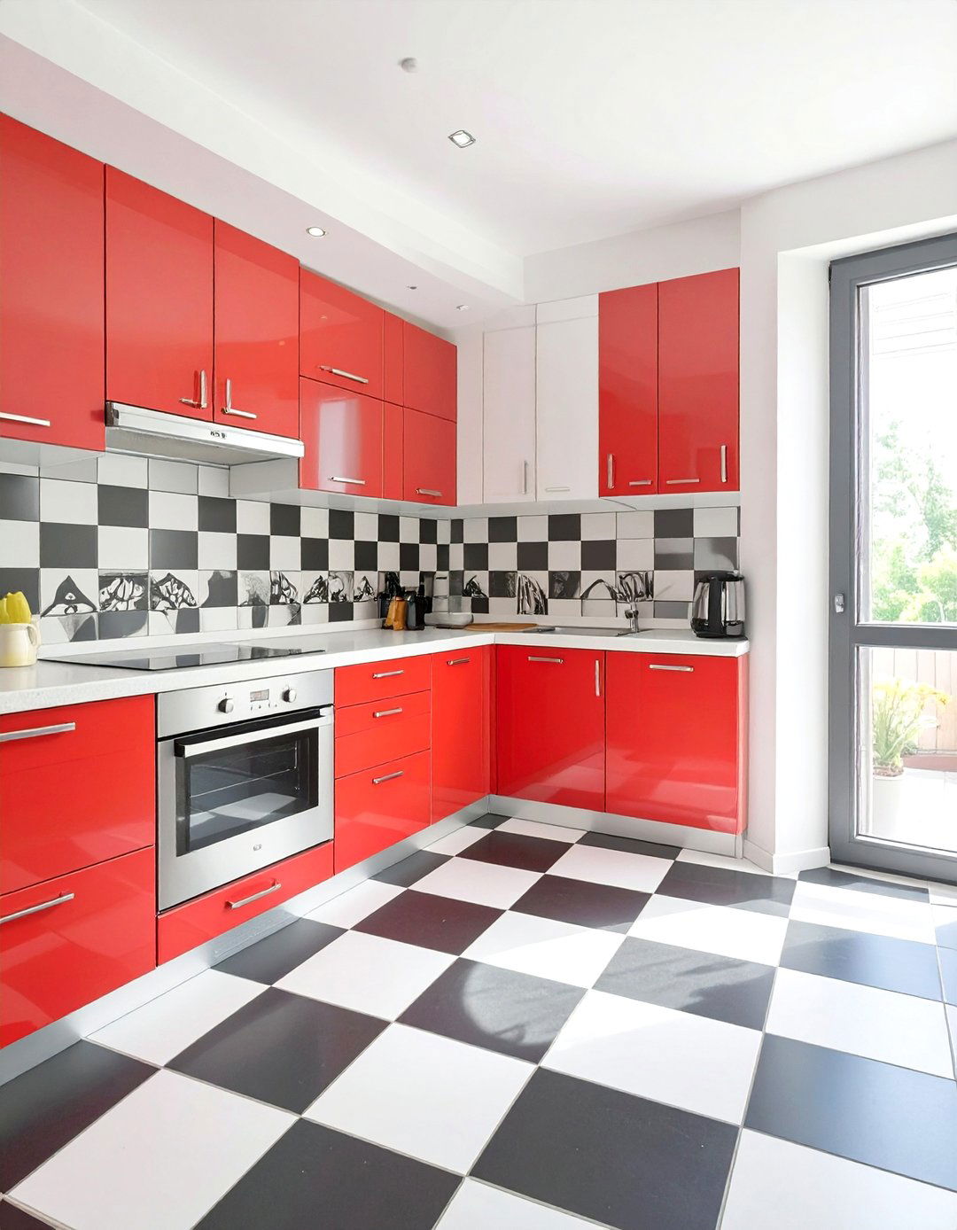Retro Pop Art for a Small Kitchen - 30 interior design styles for small spaces ideas