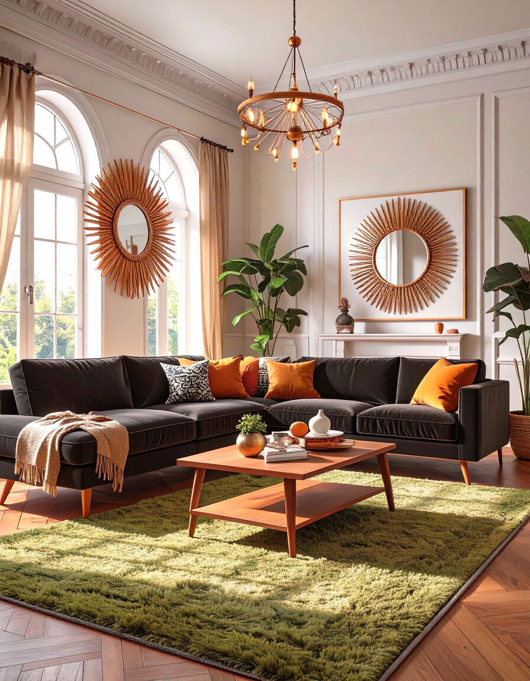 Retro s Living Room - 30 black couch living room ideas