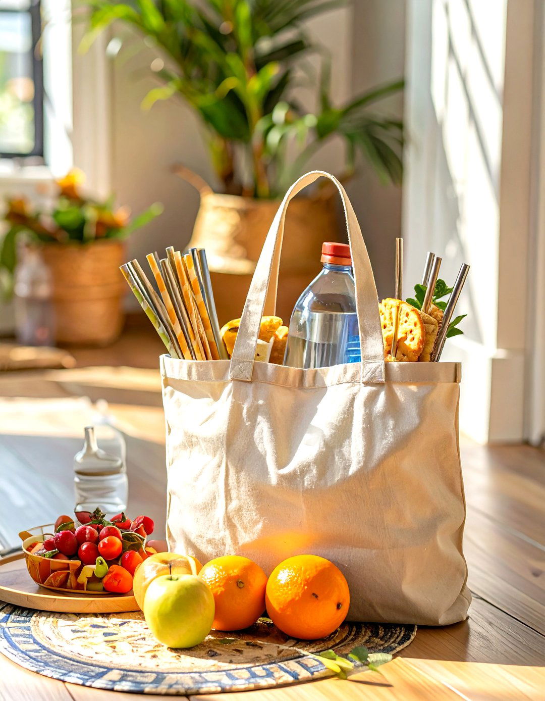 Reusable Shopping Bag with Goodies - 30 baby shower game prize ideas