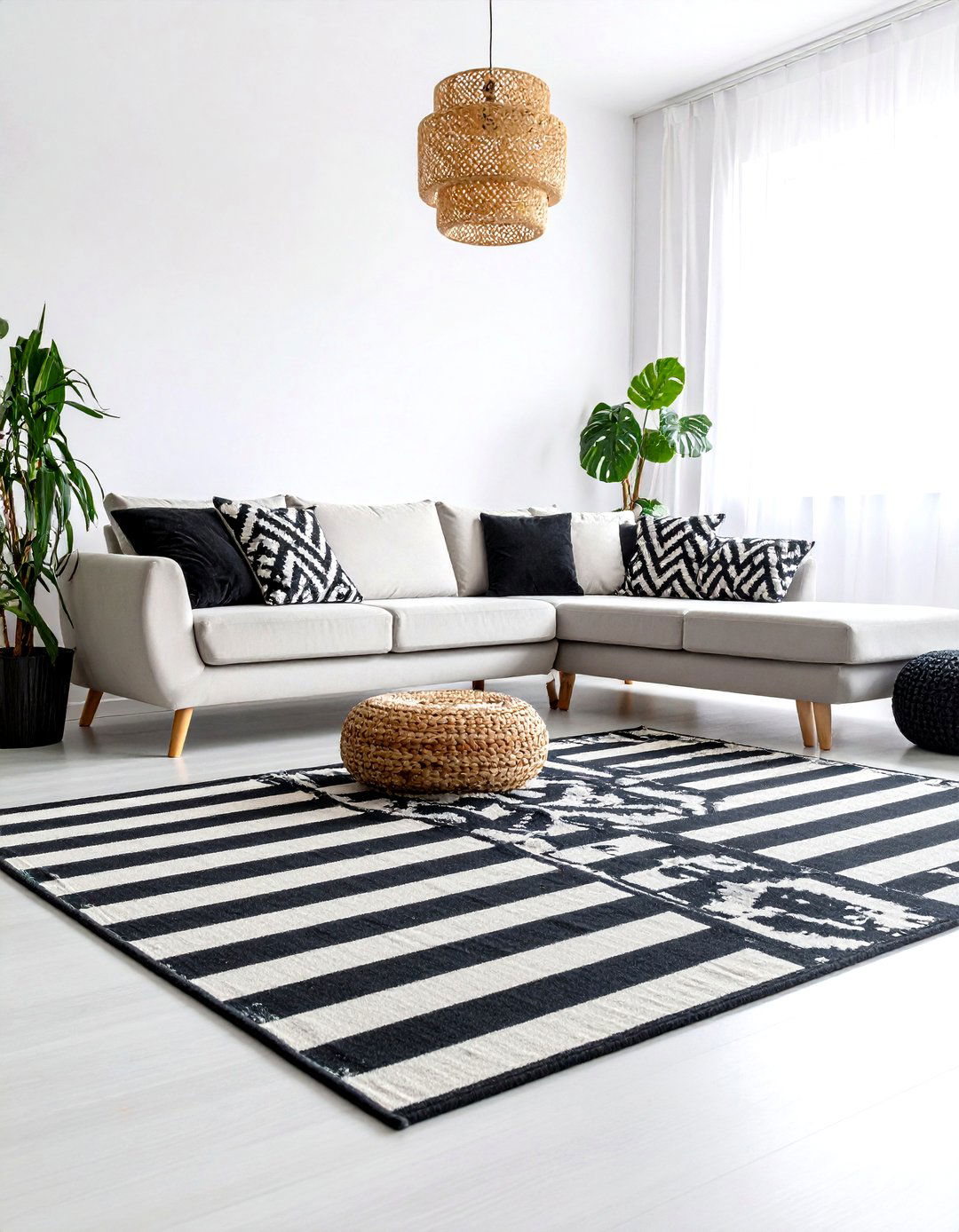Rhythmic Contrast of Black and White Decor - 30 rhythm in interior design ideas