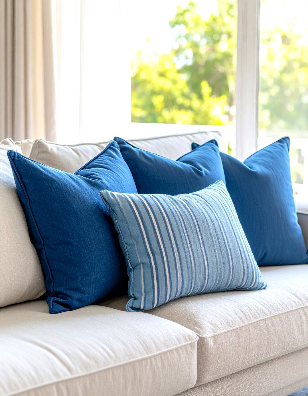 Rhythmic Progression of Throw Pillow Sizes - 30 rhythm in interior design ideas