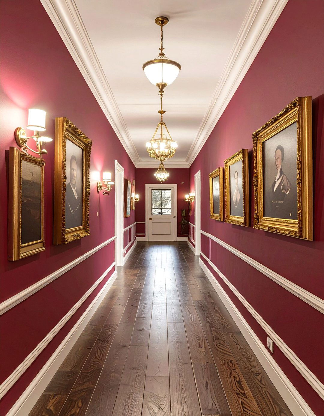 Rich Burgundy Hallway - 30 hallway paint ideas