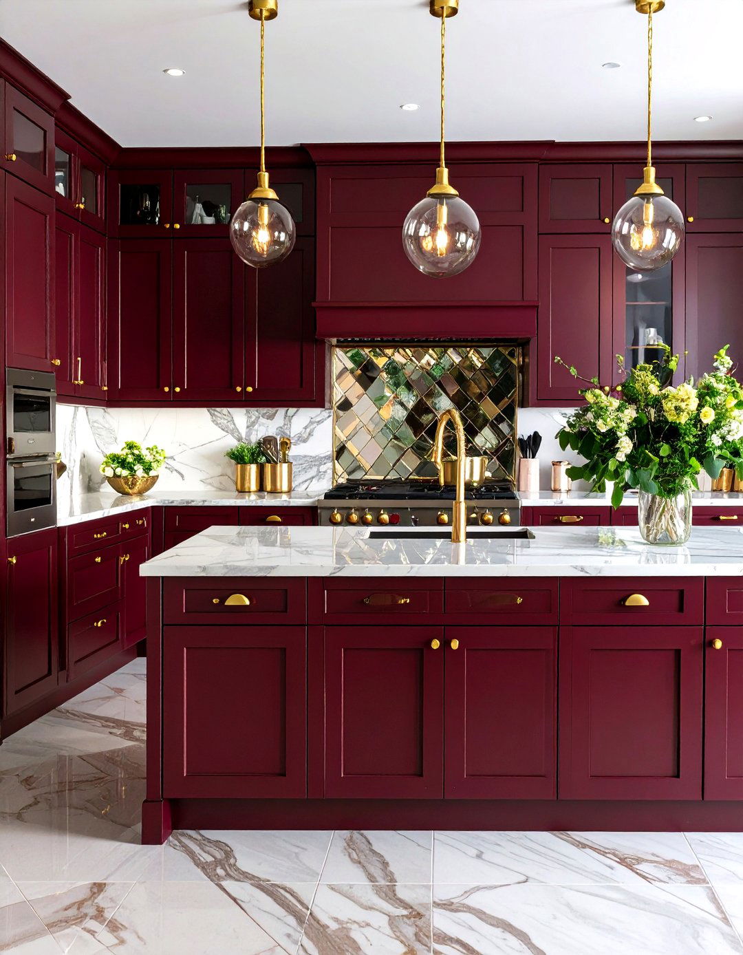 Rich Burgundy Kitchen Cabinets - 30 kitchen cabinet color trends 2025