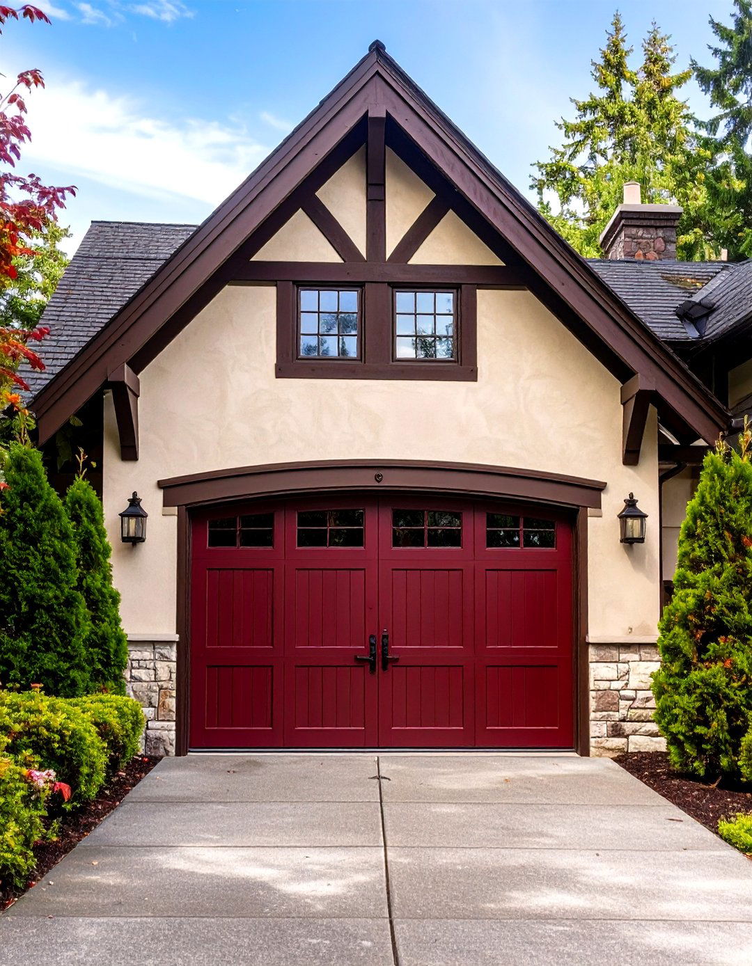 Rich Burgundy Red - 30 garage door color ideas