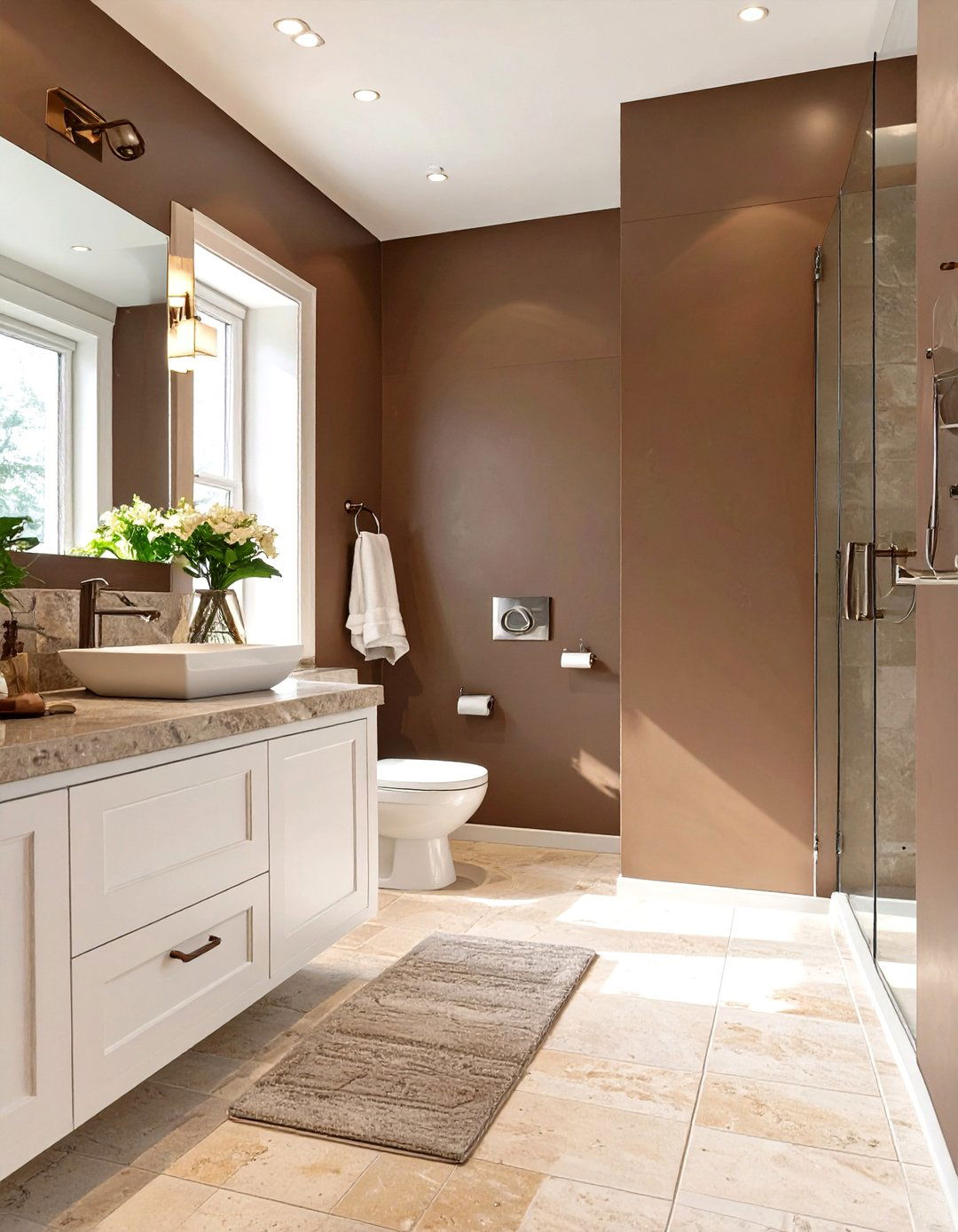 Rich Chocolate Brown Bathroom - 30 bathroom wall paint ideas