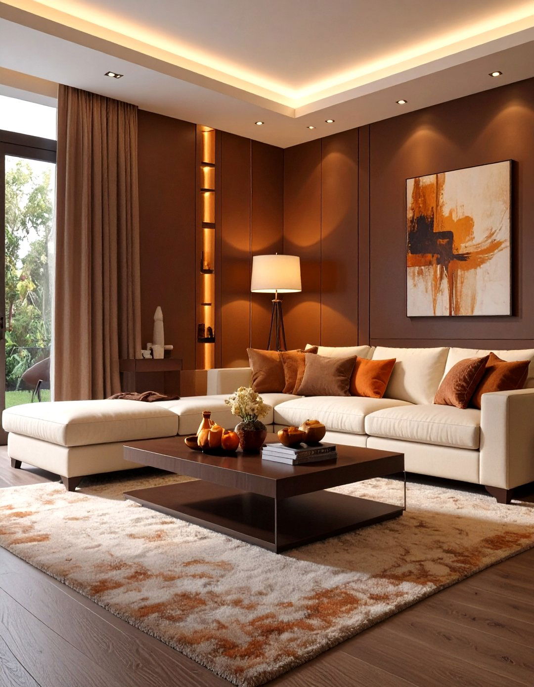 Rich Chocolate Brown Living Room - 30 color trends 2025 living room interior design trends 2025