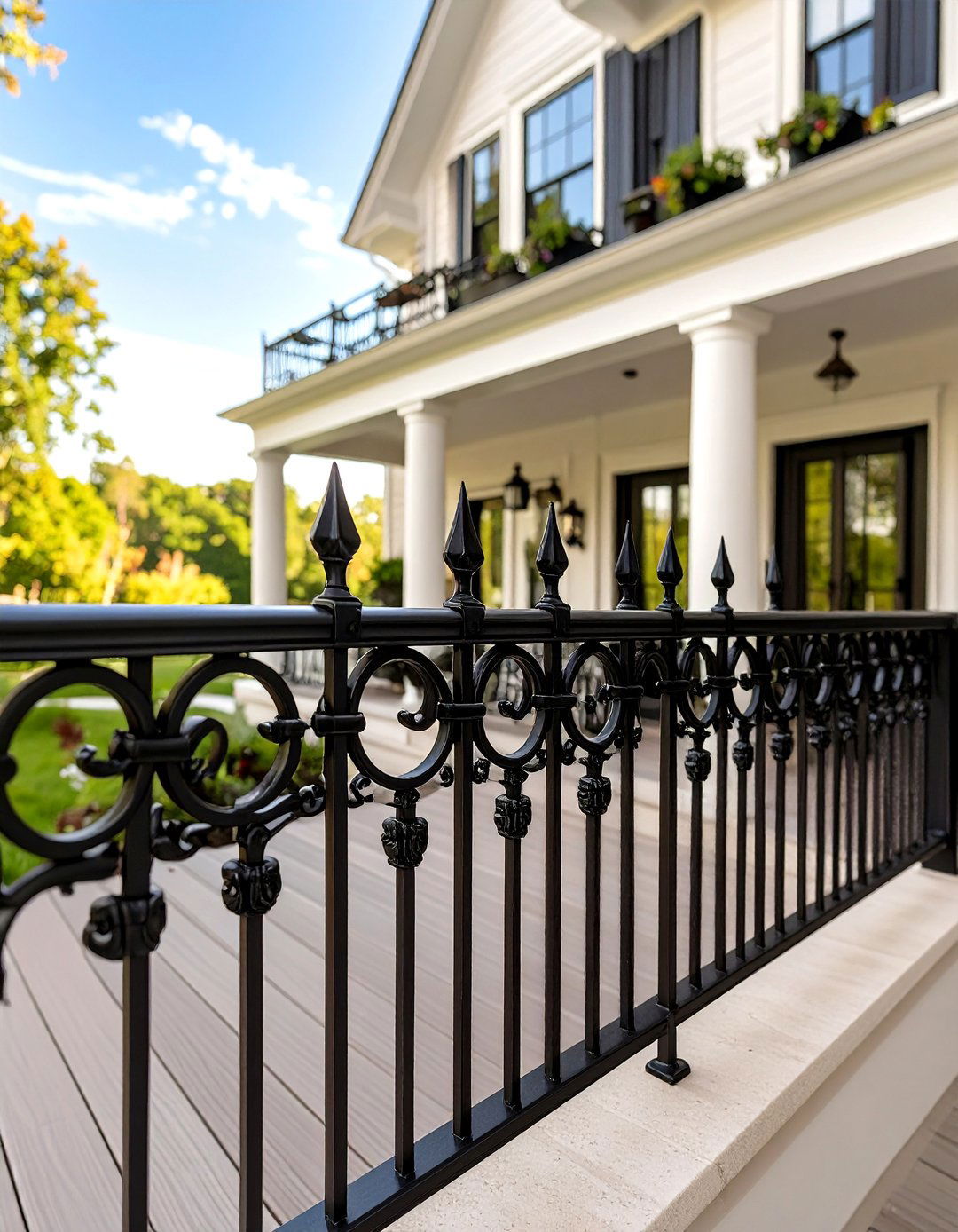 Eight Pointed Railing 30 Durable Metal Deck Railing Ideas for Modern Patios - We Love Home Blog