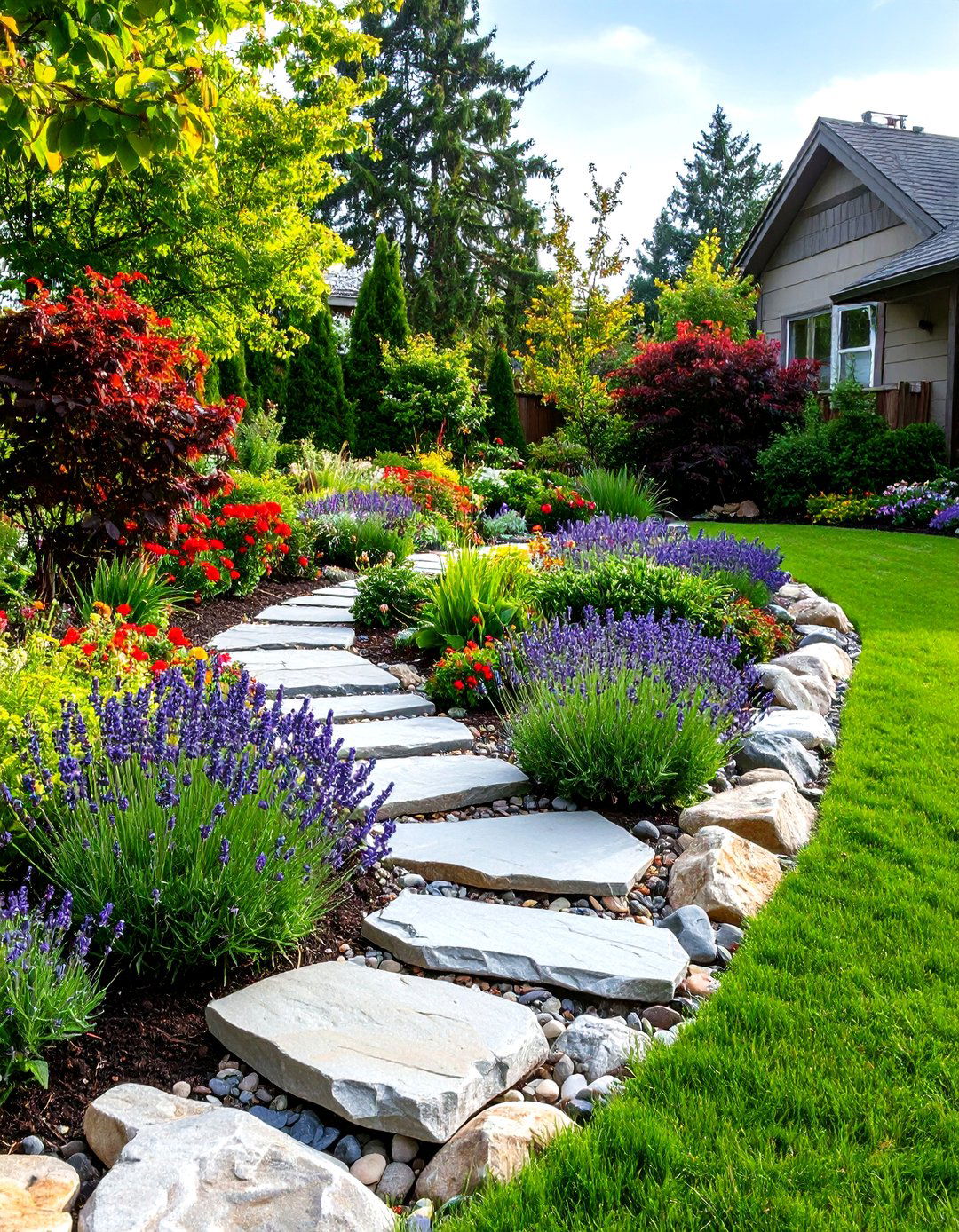 Rock Garden Edging for Flower Beds - 30 rock garden ideas for front yard