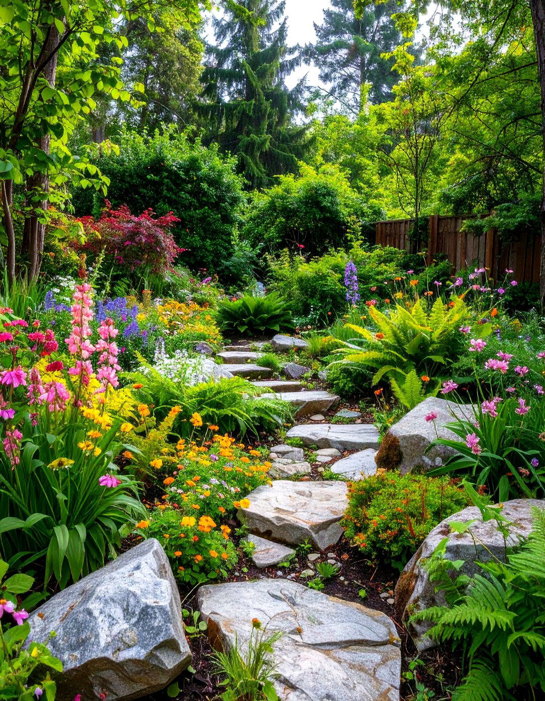 Rock Garden Incorporating Natural Outcroppings - 30 rock garden landscaping ideas