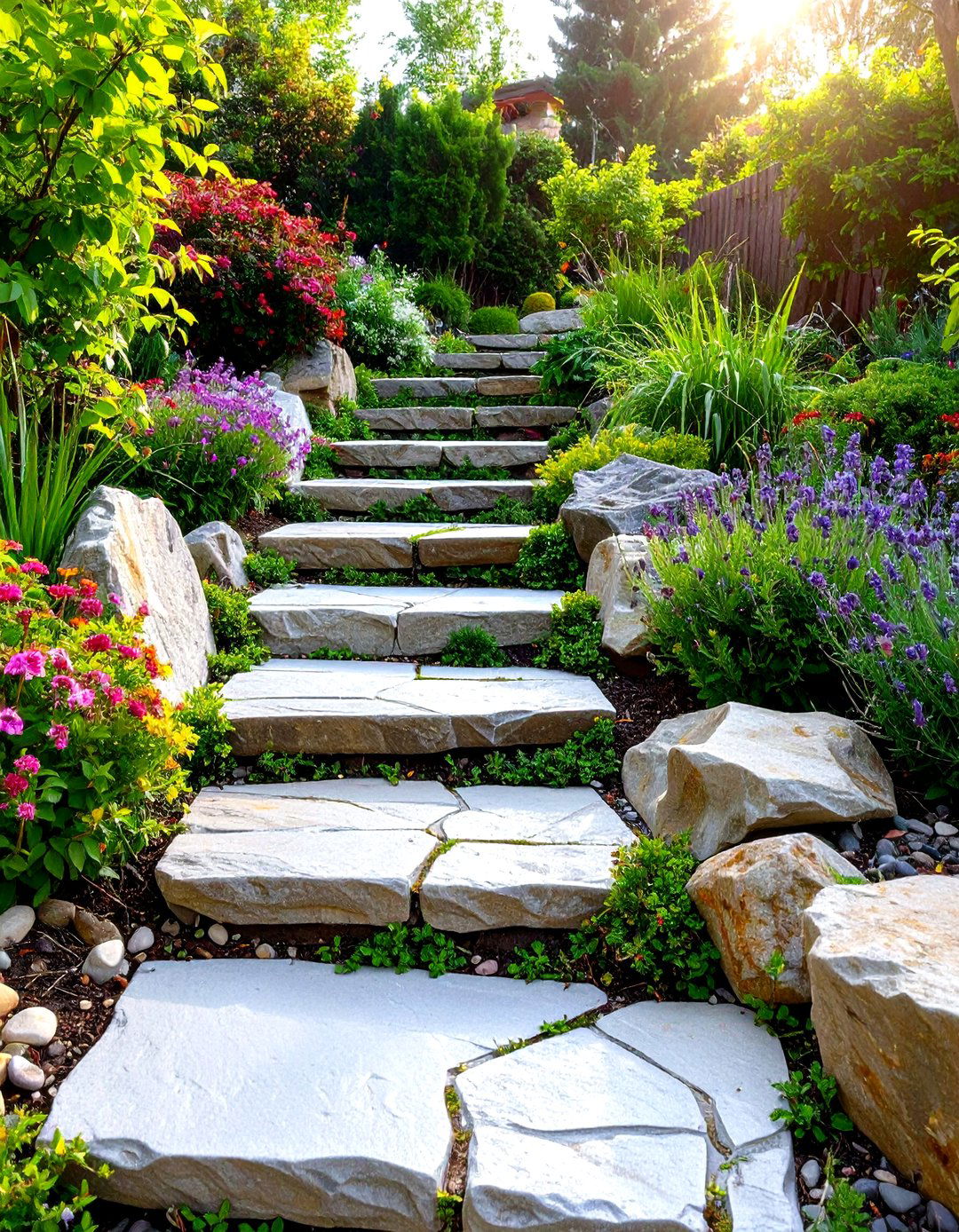 Rock Garden Pathway and Steps - 30 rock garden landscaping ideas