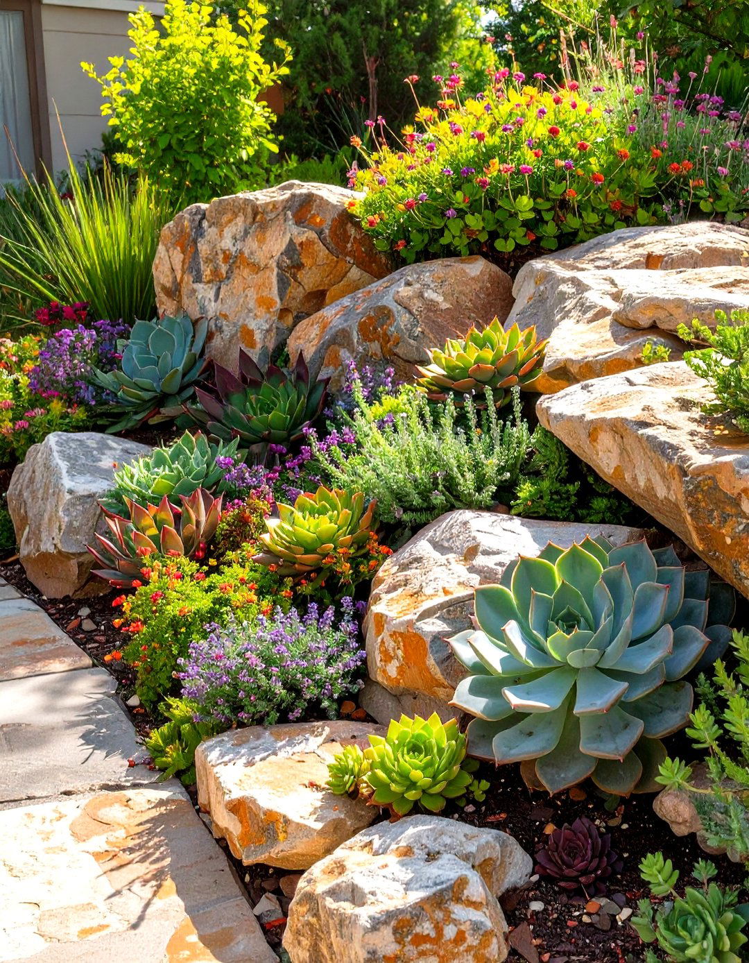 Rock Garden with Alpine Plants - 30 corner landscaping ideas
