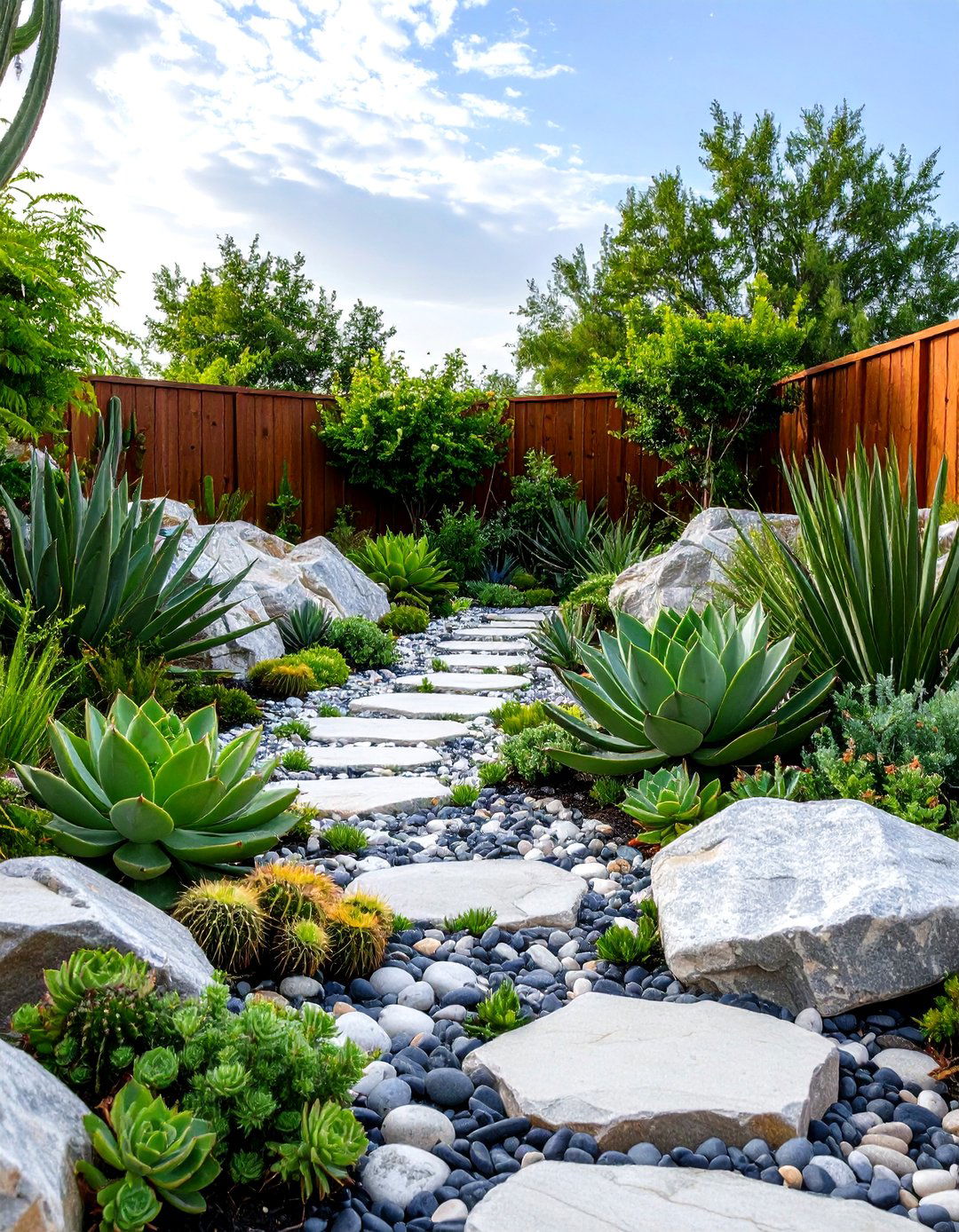 Rock Garden with Colorful Gravel - 30 rock garden landscaping ideas