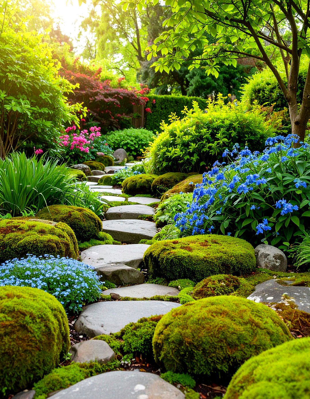 Rock Garden with Creeping Groundcovers - 30 rock garden landscaping ideas