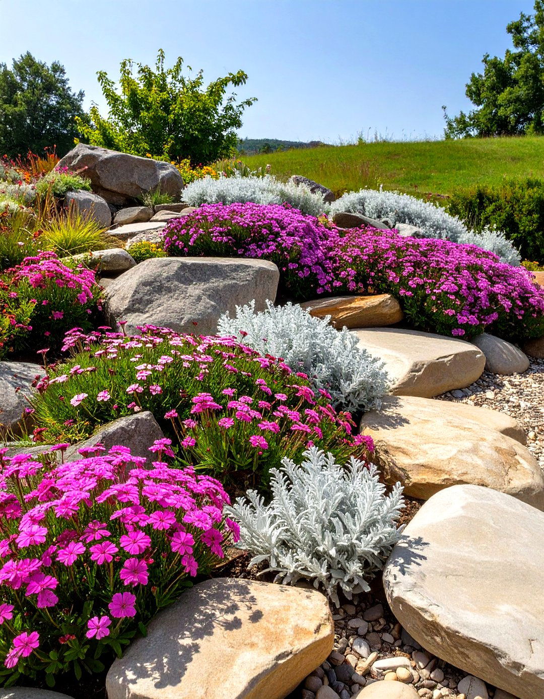 Rock Garden with Groundcover Plants - 30 simple rock garden ideas