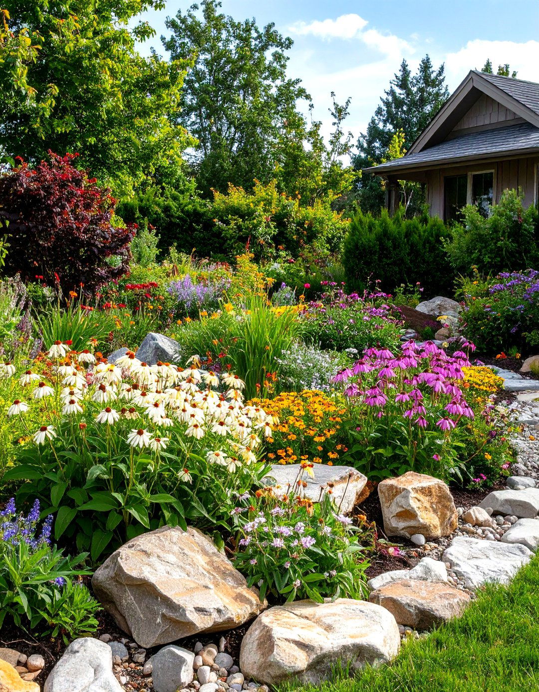 Rock Garden with Native Plants - 30 rock garden ideas for front yard