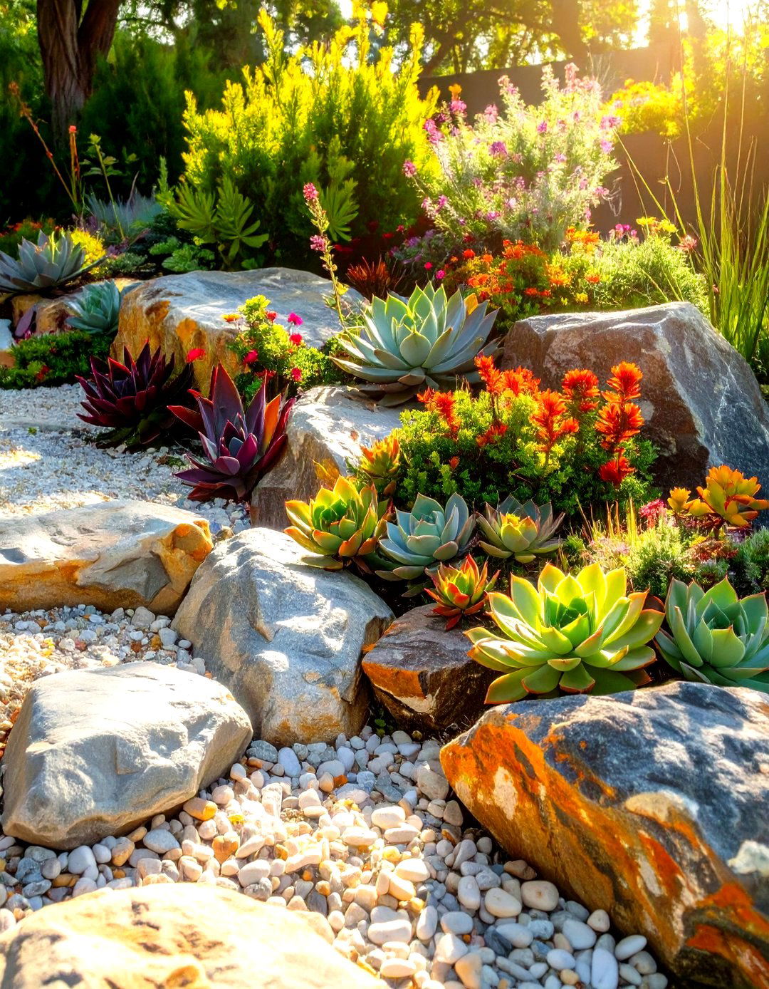 Rock Garden with Succulents - 30 simple rock garden ideas