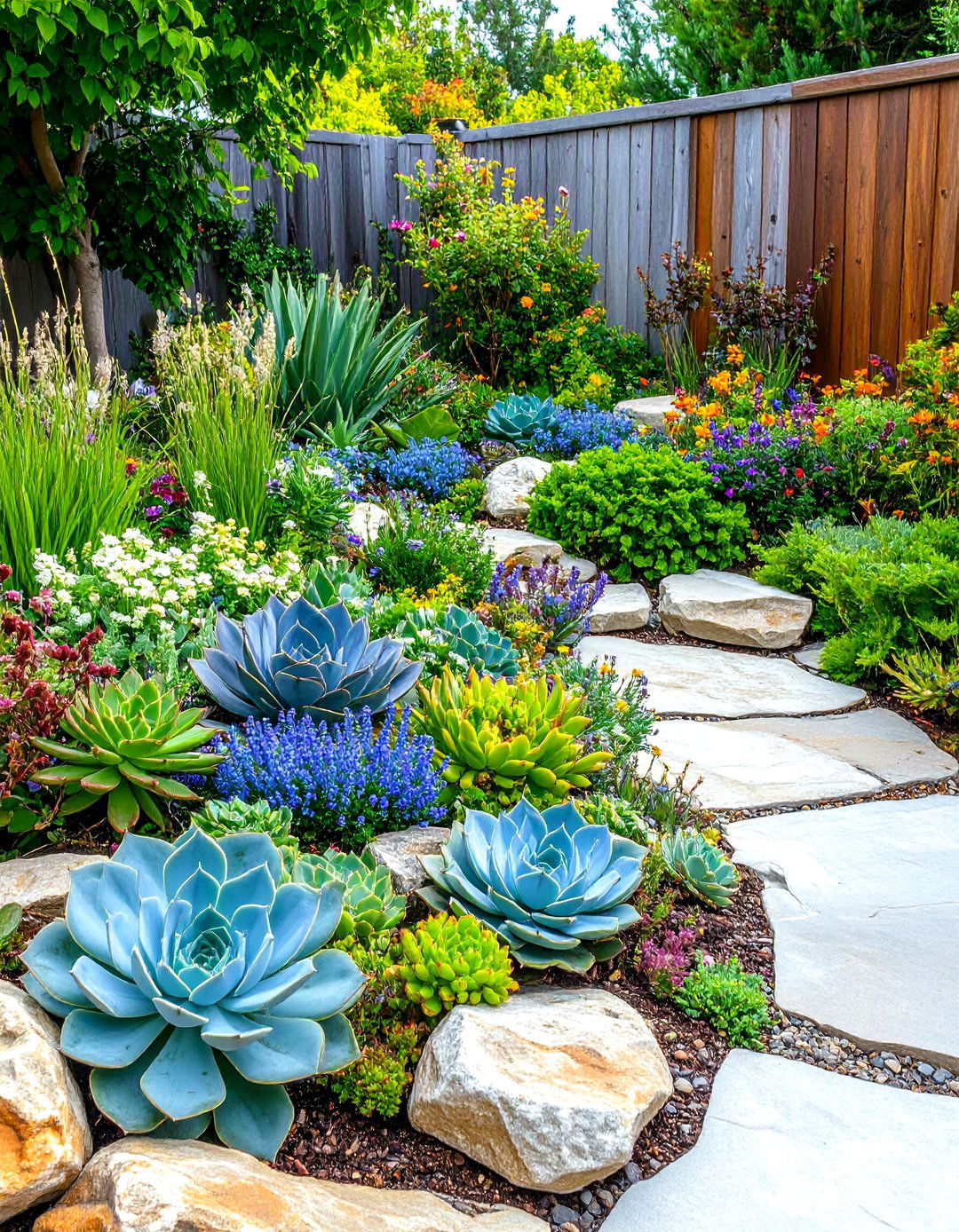 Rock Garden with Succulents - 30 rock garden designs