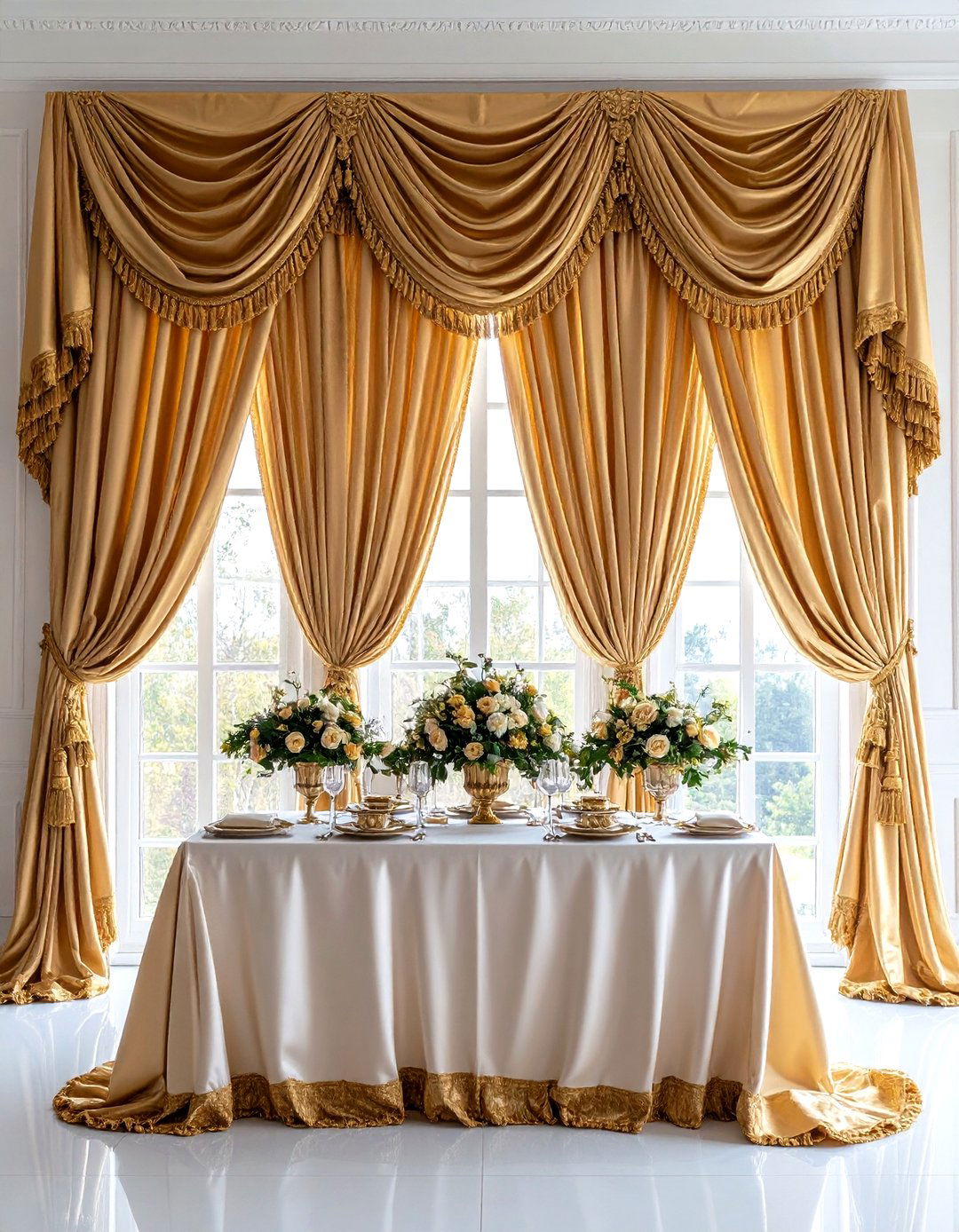 Rococo Style Swag and Jabot Curtains - 30 rococo interior design ideas