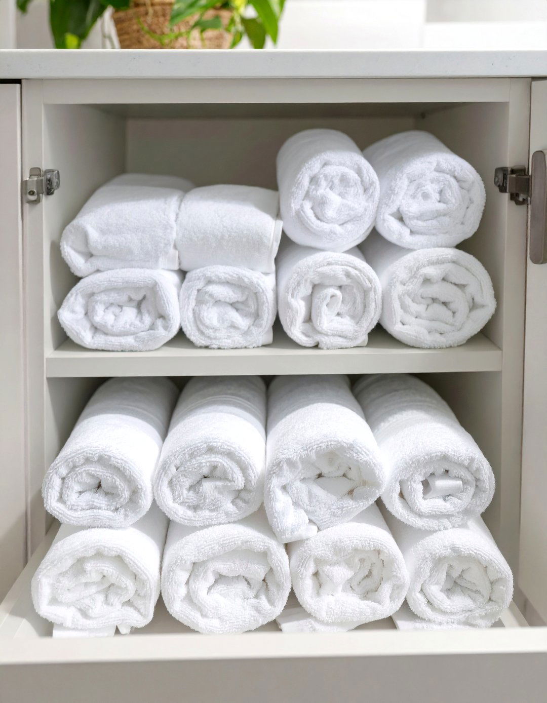 Rolled Towels in Deep Drawers - 30 bathroom drawer organization ideas