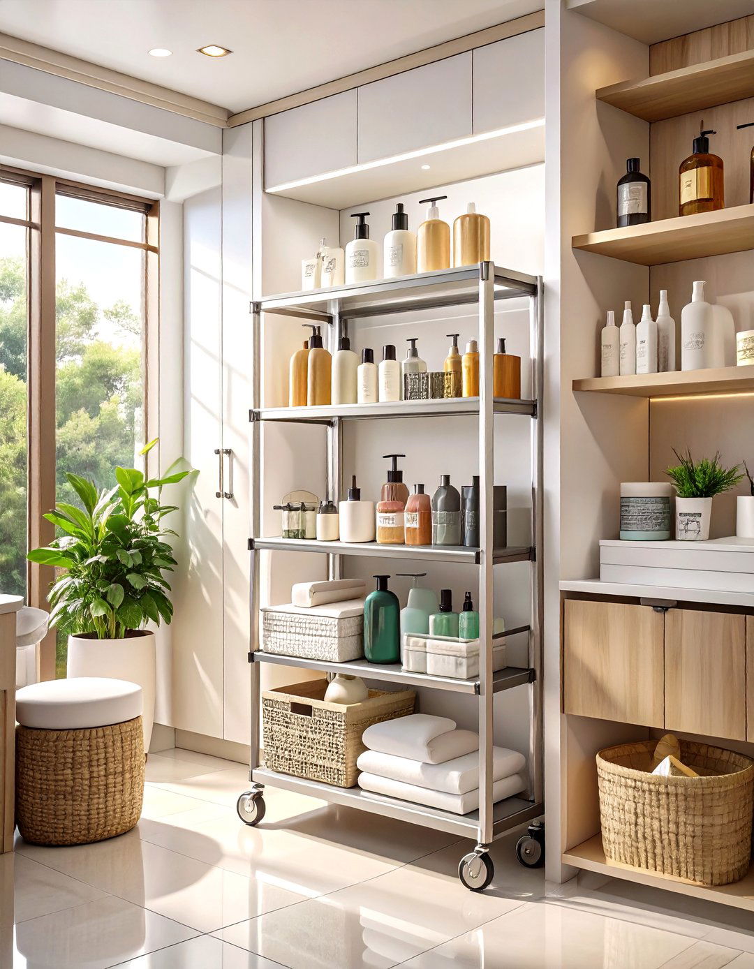 Rolling Cart Bathroom Organizer - 30 bathroom closet organization ideas