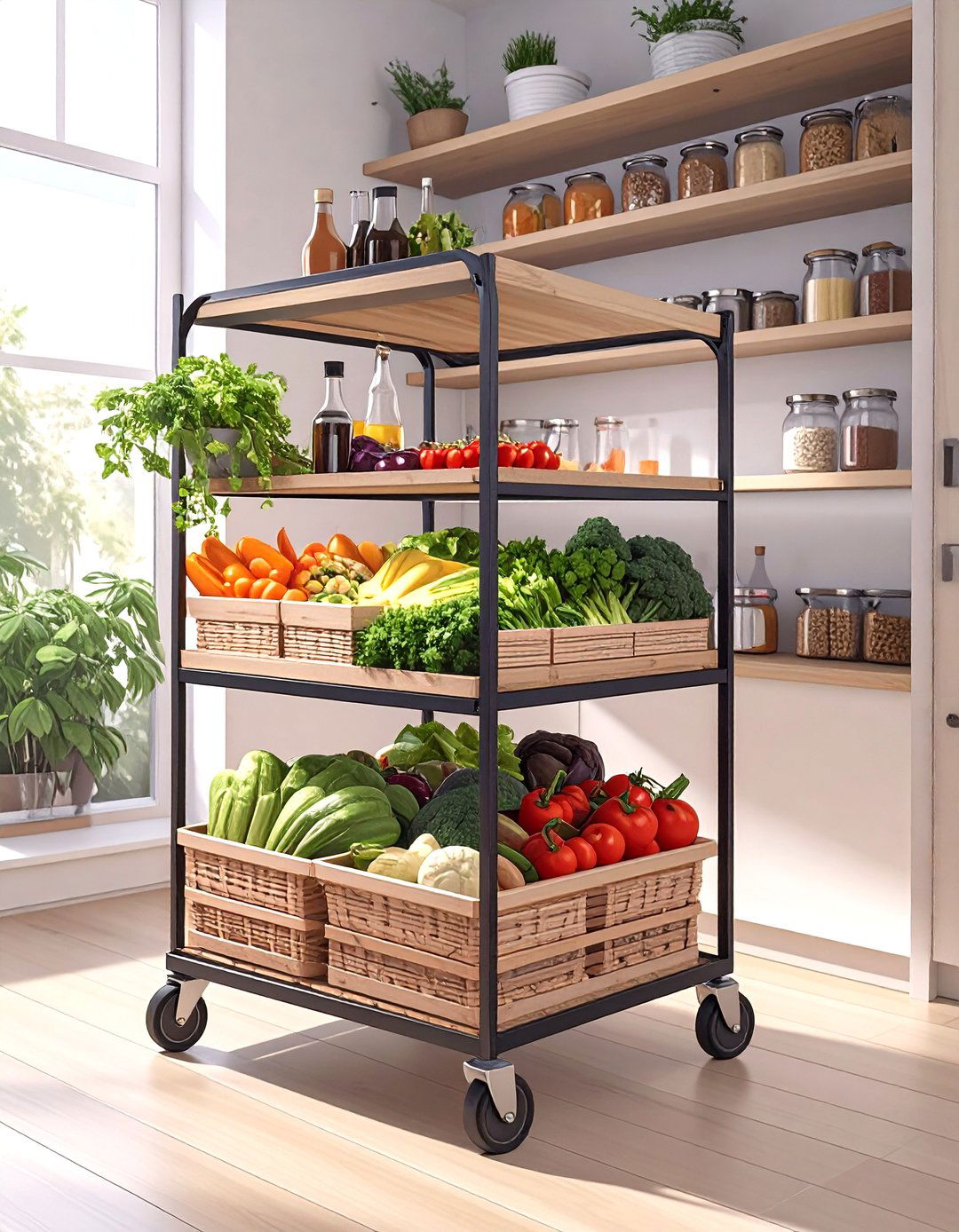 Rolling Cart Small Pantry - 30 small kitchen small pantry ideas