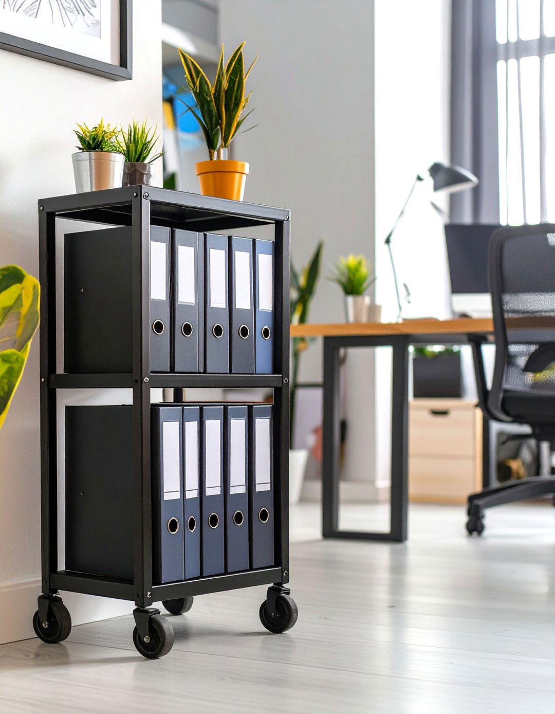 Rolling File Cart - 30 small office decor ideas