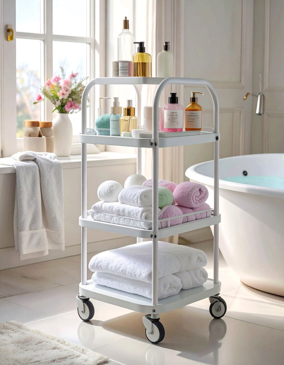Rolling Storage Cart Bathroom - 30 bathroom organizer ideas
