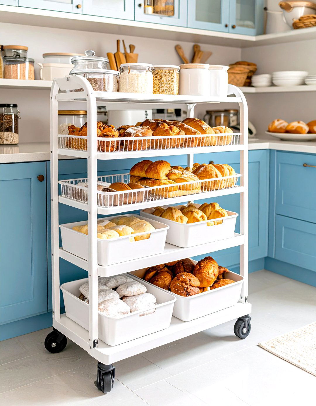Rolling Storage Carts for Flexibility - 30 pantry organizer ideas