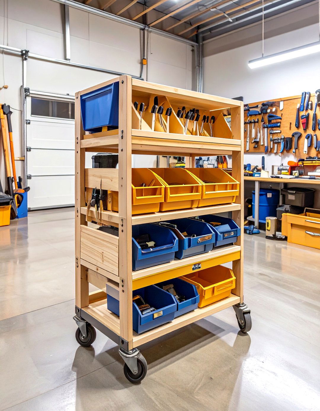 Rolling Wood Storage Carts - 30 wood garage storage ideas