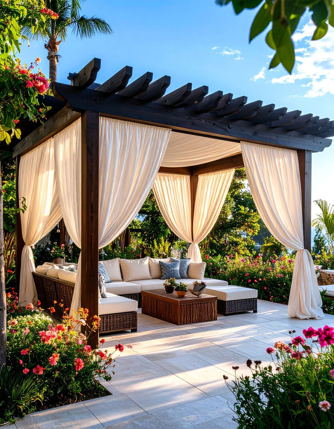 Roman Shade Style Canopy - 30 patio sun shade ideas