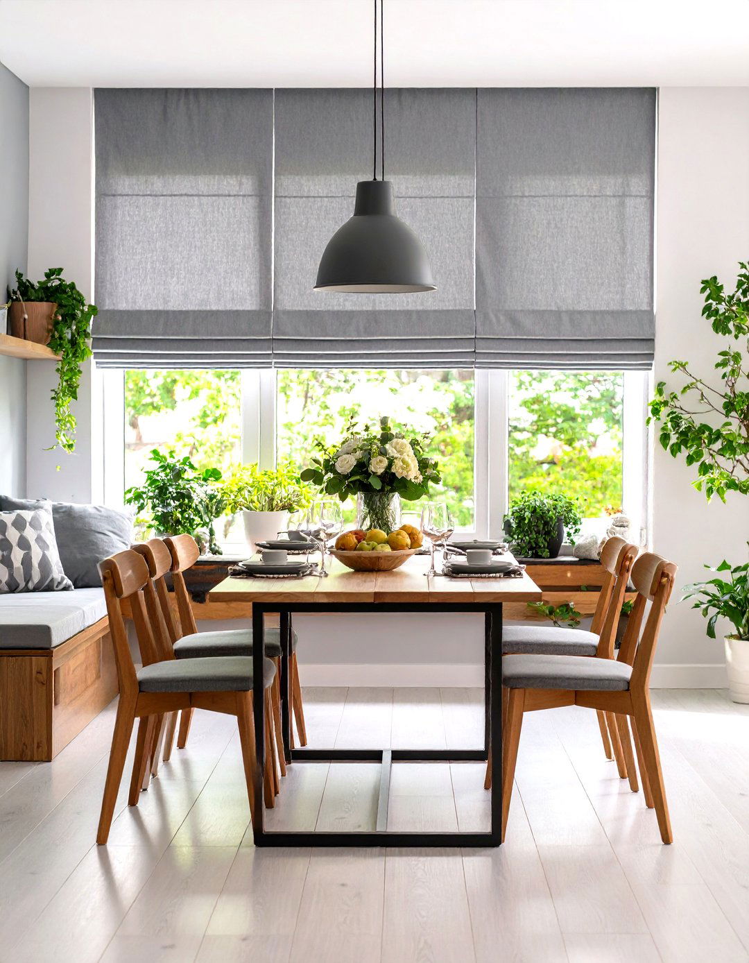 Roman Shades for Dining Rooms - 30 dining room curtains ideas