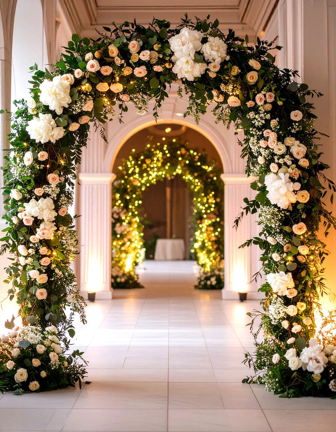 Romantic Floral Archway Entrance - 30 wedding shower decor ideas