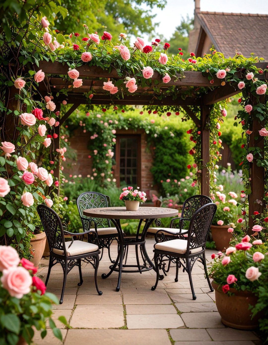 Romantic Rose Filled Patio - 30 backyard designs mx