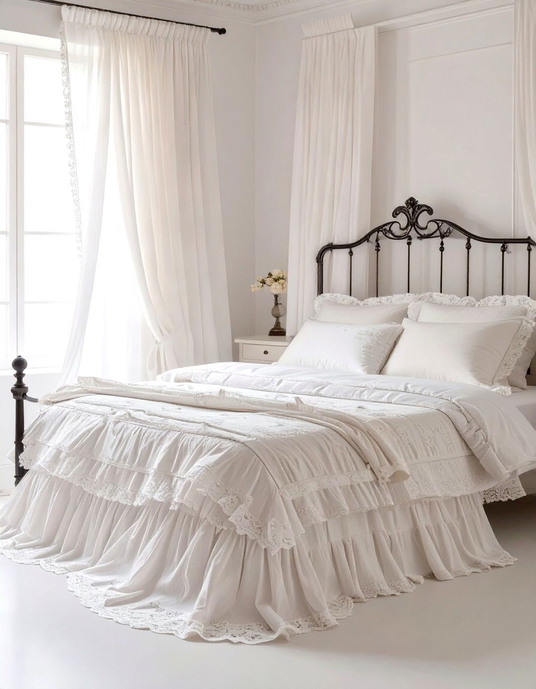 Romantic Ruffles and Lace Bedroom - 30 glam bedroom ideas