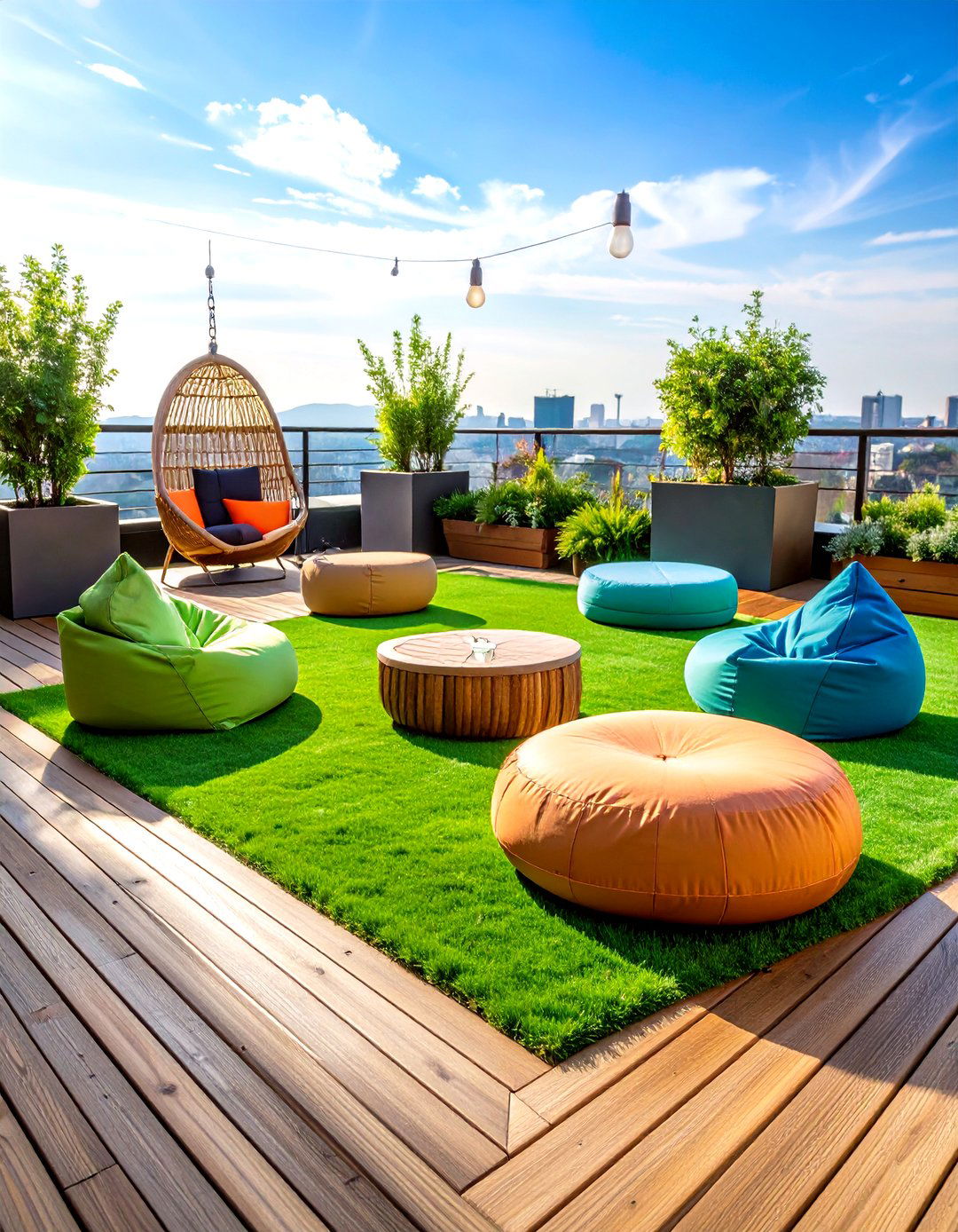 Rooftop Deck with Artificial Turf - 30 rooftop deck ideas