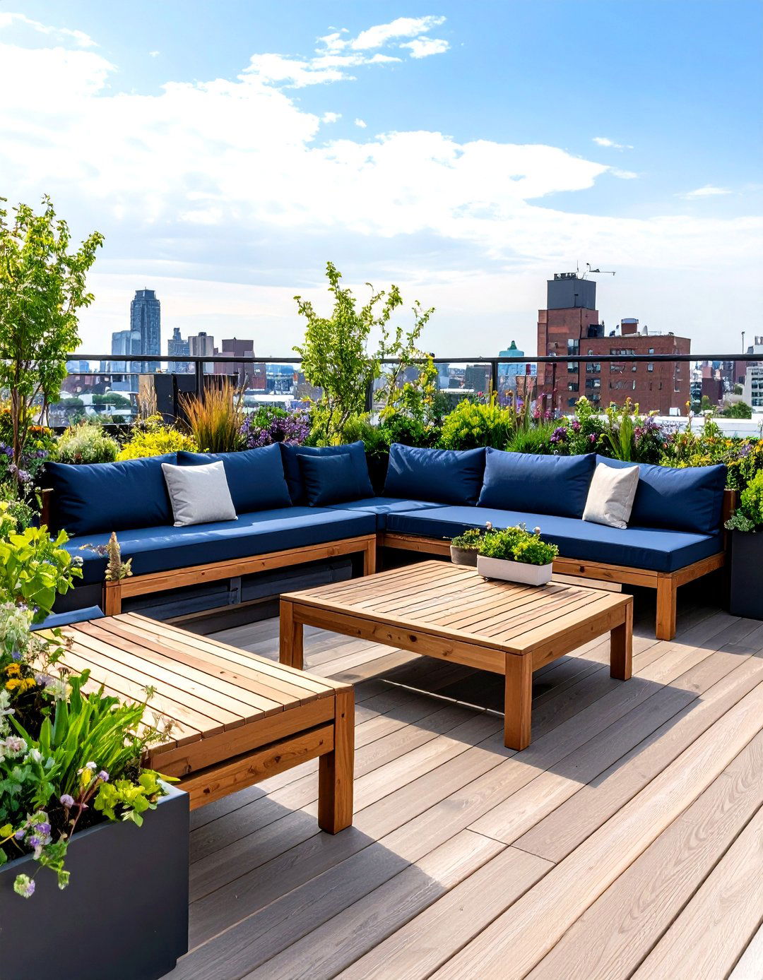 Rooftop Deck with Built in Seating - 30 rooftop deck ideas