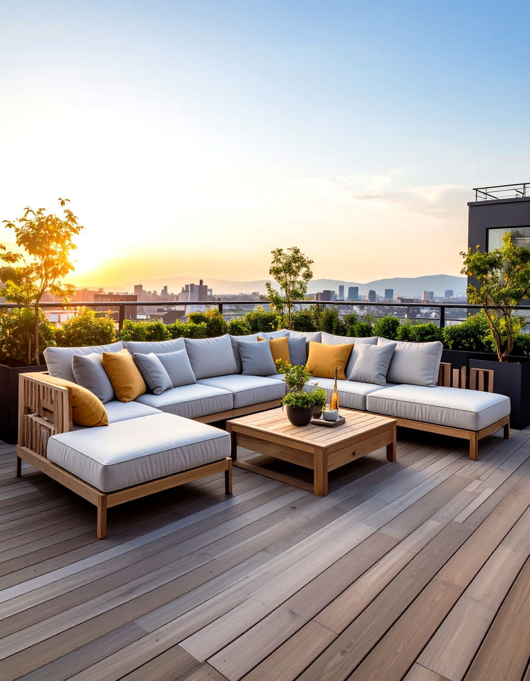 Rooftop Deck with Modular Furniture - 30 rooftop deck ideas