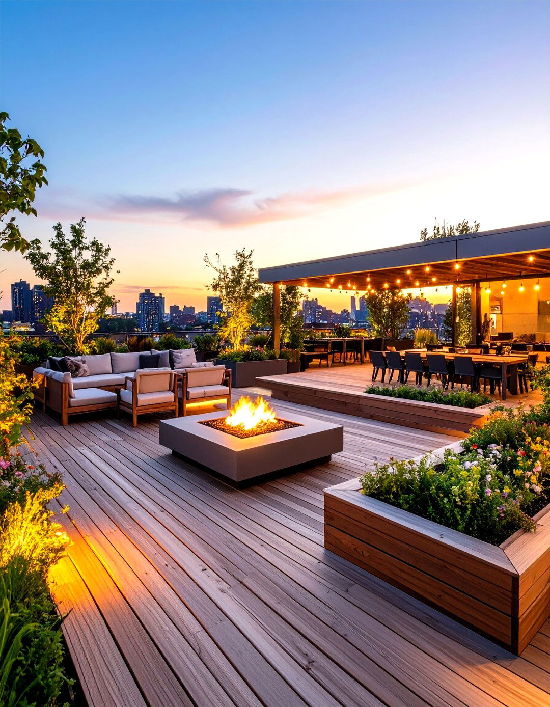 Rooftop Deck with Multi Level Zones - 30 rooftop deck ideas