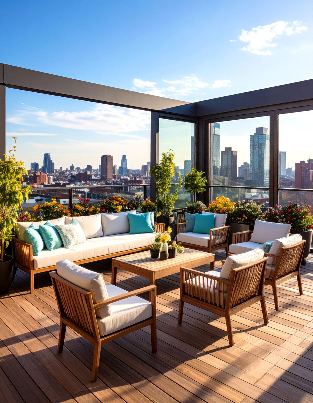 Rooftop Deck with Privacy Screens - 30 rooftop deck ideas