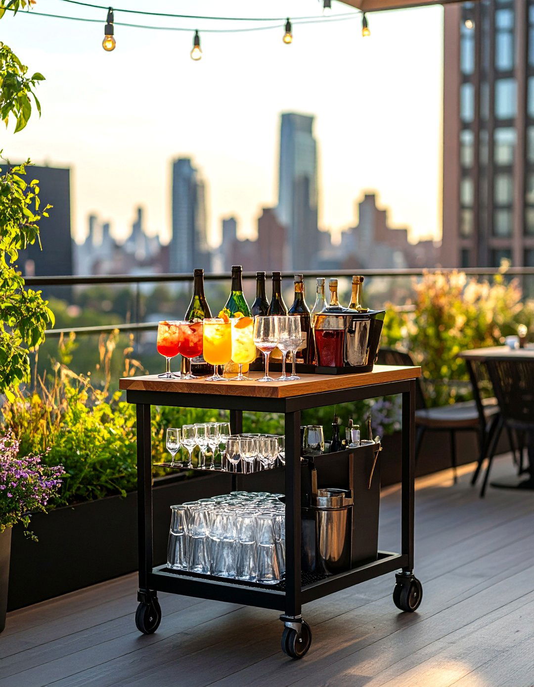 Rooftop Deck with a Beverage Station - 30 rooftop deck ideas