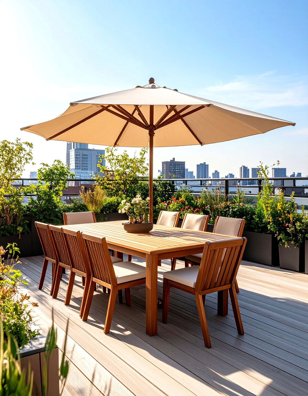 Rooftop Deck with a Dining Area - 30 rooftop deck ideas