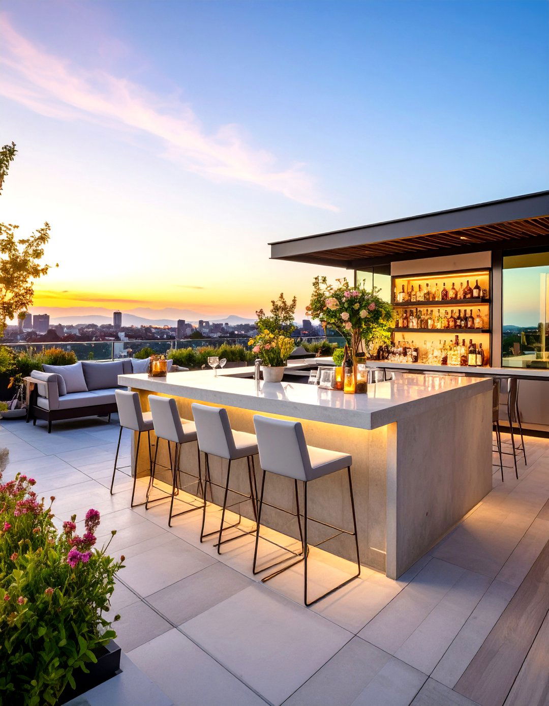 Rooftop Deck with an Outdoor Bar - 30 rooftop deck ideas