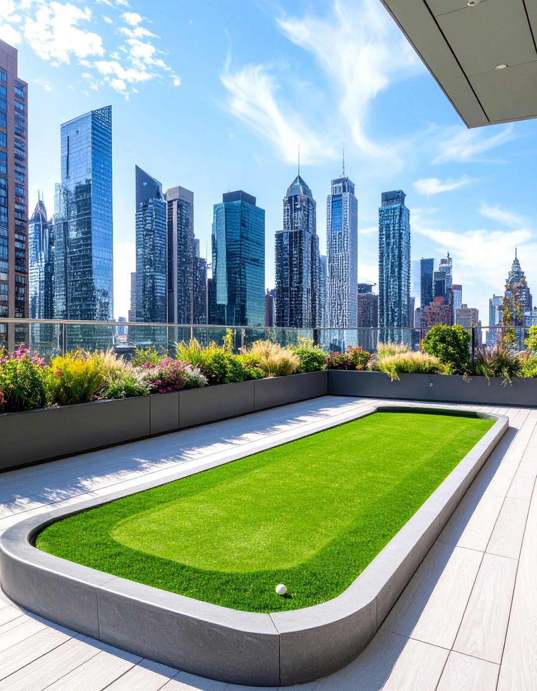 Rooftop Terrace Small Backyard Putting Green - 30 small backyard putting green ideas